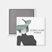 Motivierendes Scheidungsziffer Art Deco Lady Magne Magnet (Vorderseite/Rückseite)