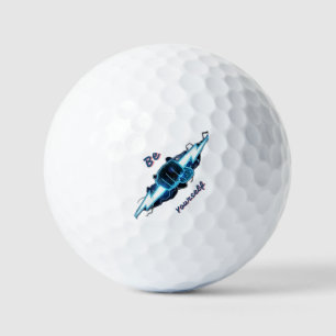 Motivierendes "Sei du selbst" blaues Blitz-Faust-D Golfball