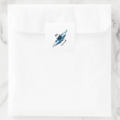 Motivierendes "Sei du selbst" Blaues Blitz-Faust-D Quadratischer Aufkleber (Tasche)