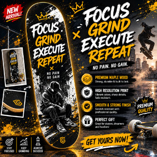 Motivierendes Streetwear-Skateboard-Design Skateboard
