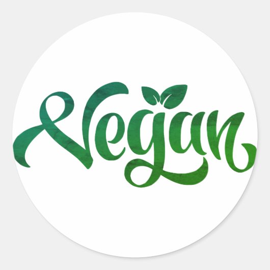 Motivierendes und Inspirierend Veganes Logo Runder Aufkleber (Vorderseite)