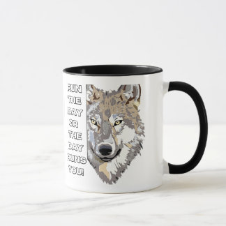 Motivierendes Wolf-Zitat-T-Shirt - Du bestimmst de Tasse