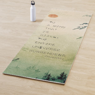 Motivierendes Zen-Zitat Wasserfarben-Landschaft Yogamatte