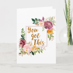 Motivierendes Zitat Hübsche Farbige Rose Floral Karte