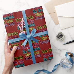 Motivierendes Zitat Lebe einfach Träume geben Lieb Geschenkpapier