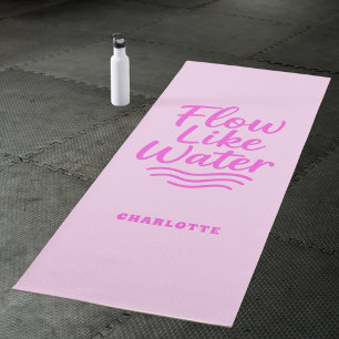 Motivierendes Zitat rosa fließen wie Wasser Yogamatte
