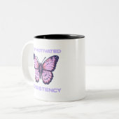 Motivierte Kaffee-Tasse bleibe Zweifarbige Tasse (Vorderseite Links)