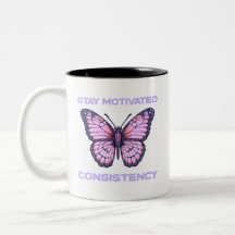 Motivierte Kaffee-Tasse bleibe