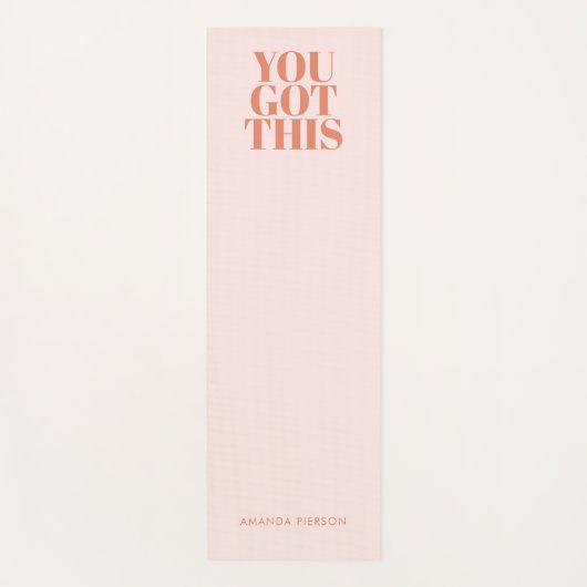 Motivierte rosa Rot Retro Custom Typografy Yogamatte (Vorderseite)
