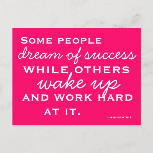 Motivierte und Inspirierte Postkarte (Vorderseite)