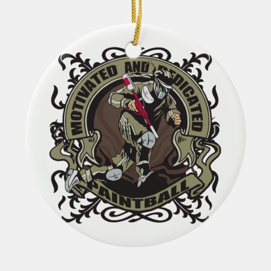 Motivierter Paintball Keramikornament (Vorne)