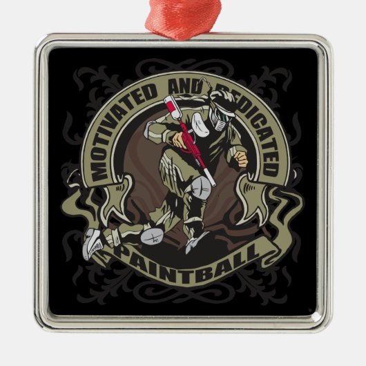 Motivierter Paintball Silbernes Ornament (Vorne)