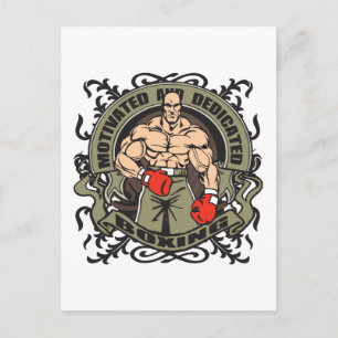 Motiviertes Boxing Postkarte