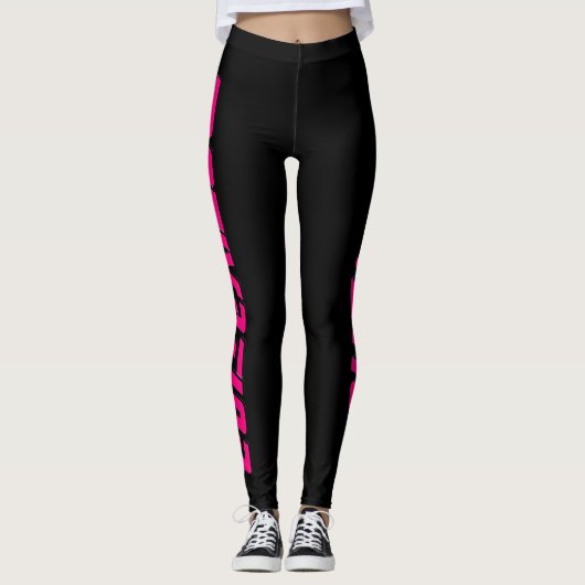"MOTIVIERUNG" schwarze Leggings (Vorderseite)