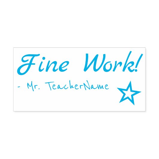 Motivierung von "Fine Work!" Lehrerin Rubber Brief Permastempel (Design)