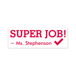 Motivierung von "SUPER JOB!" Erzieherin Rubber Bri Permastempel