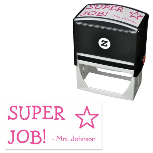 Motivierung von "SUPER JOB!" + Tutor Name Rubber B Permastempel (Beispiel)