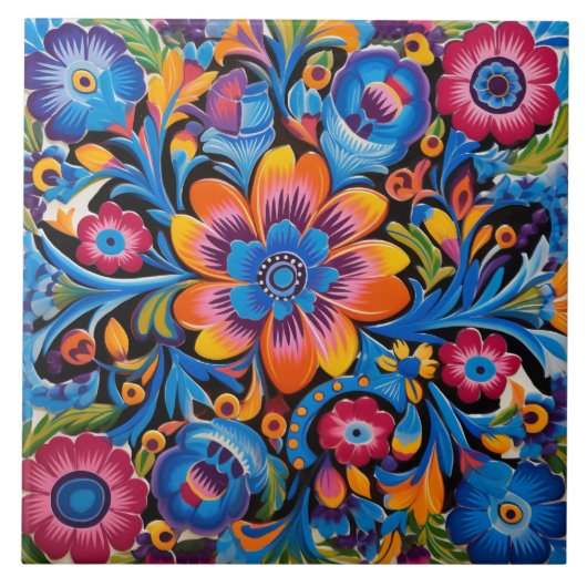 Motivmuster im mexikanischen Stil Fliese (Vorderseite)