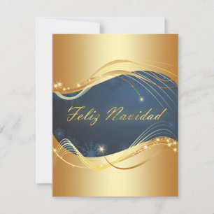 Motivo dorado de Navidad con fondo azul Feiertagskarte