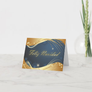 Motivo dorado de Navidad con fondo azul Feiertagskarte