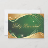 Motivo dorado de Navidad con fondo verde Einladung (Vorderseite)