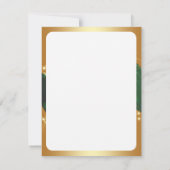 Motivo dorado de Navidad con fondo verde Einladung (Rückseite)