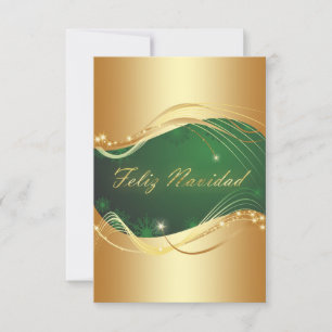 Motivo dorado de Navidad con fondo verde Einladung