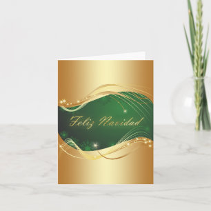 Motivo dorado de Navidad con fondo verde Feiertagskarte