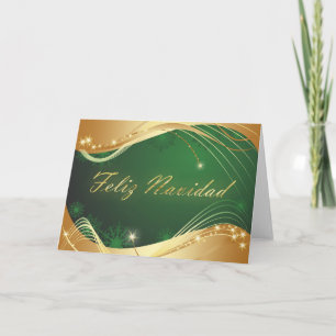 Motivo dorado de Navidad con fondo verde Feiertagskarte