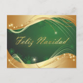 Motivo dorado de Navidad con fondo verde Postkarte (Vorderseite)