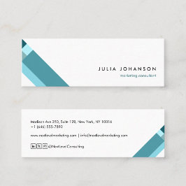 motivo geométrico minimalista moderno azul mini visitenkarte