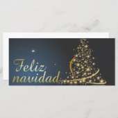Motivo navideño azul con dorado árbol de navidad (Vorne/Hinten)