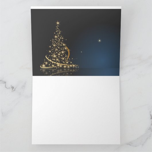 Motivo navideño azul con dorado árbol de navidad karte (Innenseite)