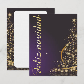 Motivo navideño morado oscuro con dorado árbol de einladung