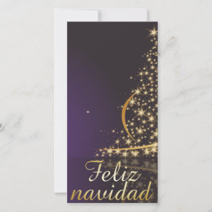 Motivo navideño morado oscuro con dorado árbol de feiertagskarte