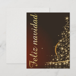Motivo navideño rojo con dorado árbol de navidad einladung