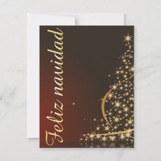 Motivo navideño rojo con dorado árbol de navidad einladung