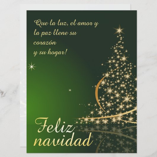 Motivo navideño verde con arbol de navidad (Vorne/Hinten)
