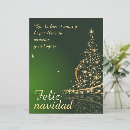 Motivo navideño verde con arbol de navidad (Stehend Vorderseite)