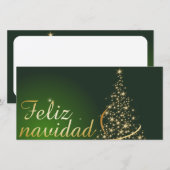 Motivo navideño verde con arbol de navidad dankeskarte (Vorne/Hinten)