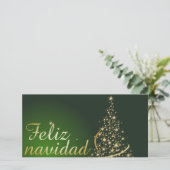 Motivo navideño verde con arbol de navidad dankeskarte (Stehend Vorderseite)