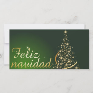Motivo navideño verde con arbol de navidad dankeskarte