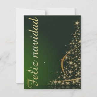 Motivo navideño verde con arbol de navidad. einladung