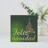Motivo navideño verde con arbol de navidad einladung (Stehend Vorderseite)
