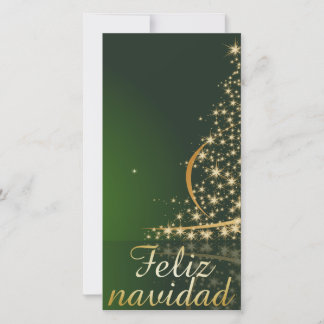 Motivo navideño verde con arbol de navidad feiertagskarte
