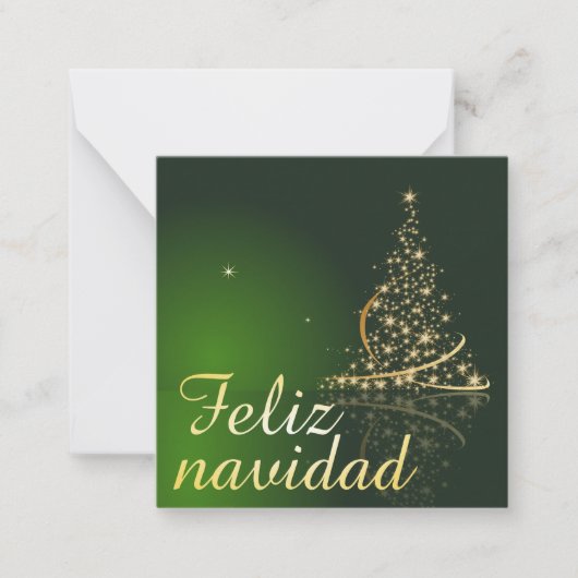 Motivo navideño verde con arbol de navidad mitteilungskarte (Vorderseite)
