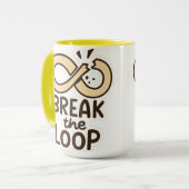 Motivtasse "Break the Loop" aus Keramik Tasse (Vorderseite Links)