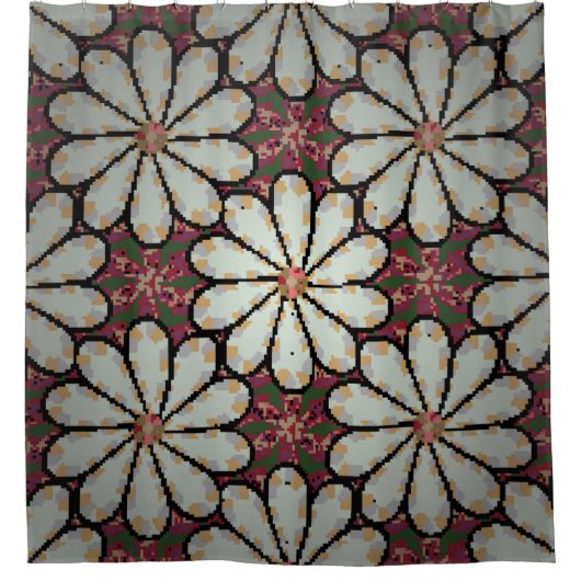 Motley Illustration. Kleine farbenfrohe Blume. Spr Duschvorhang (Vorderseite)