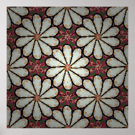 Motley Illustration. Kleine farbenfrohe Blume. Spr Poster (Vorne)