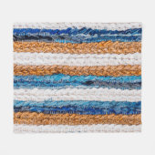 Motley Patchwork rug from denim jeans fabric, top Fleecedecke (Vorderseite (Horizontal))